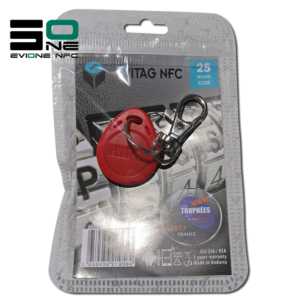Coffre fort électronique EviOne EviTag NFC Rouge Blister 25L Recto