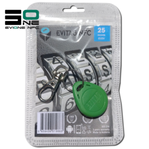 Coffre fort électronique EviOne EviTag NFC Vert Blister 25L Recto